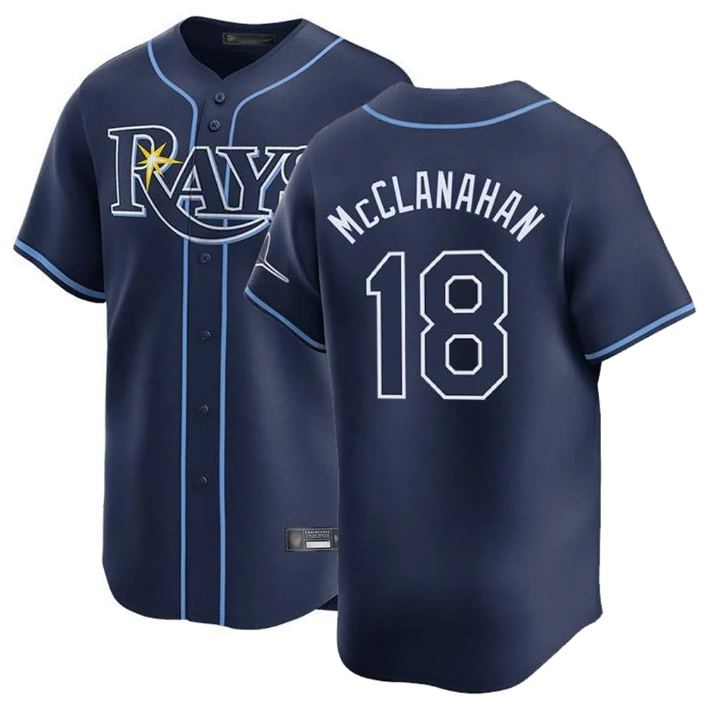 Punc TB.Rays #18 Shane McClanahan Player Navy Home Limited Stitched Jerseys