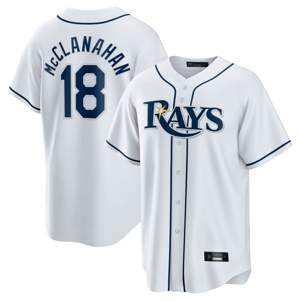 Punc TB.Rays #18 Shane McClanahan Player White Home Game Stitched Jerseys