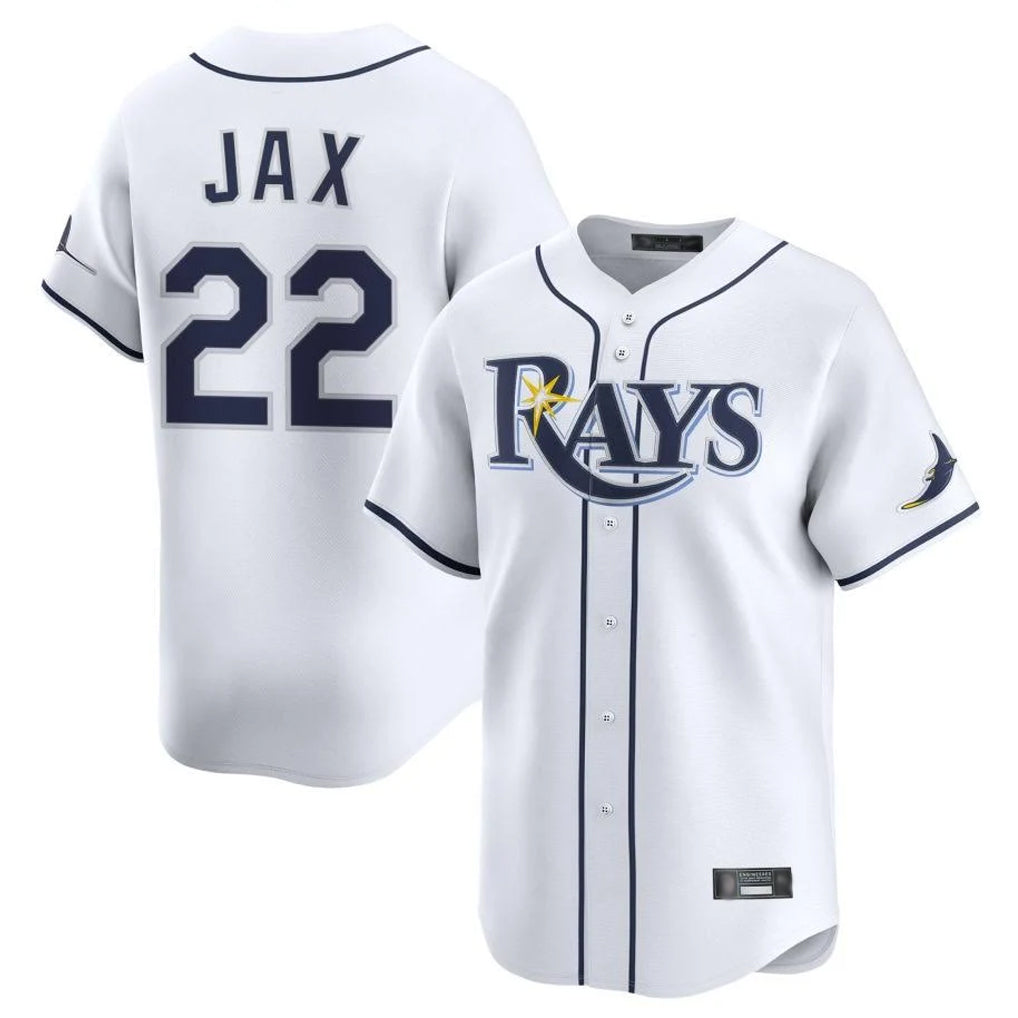 Punc TB.Rays #22 Griffin Jax Player White Home Limited Stitched Jerseys