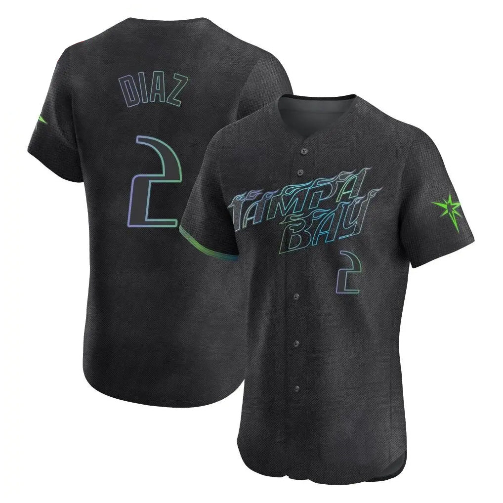 Punc TB.Rays #2 Yandy Diaz Player Black City Connect Home Limited Elite Stitched Jerseys