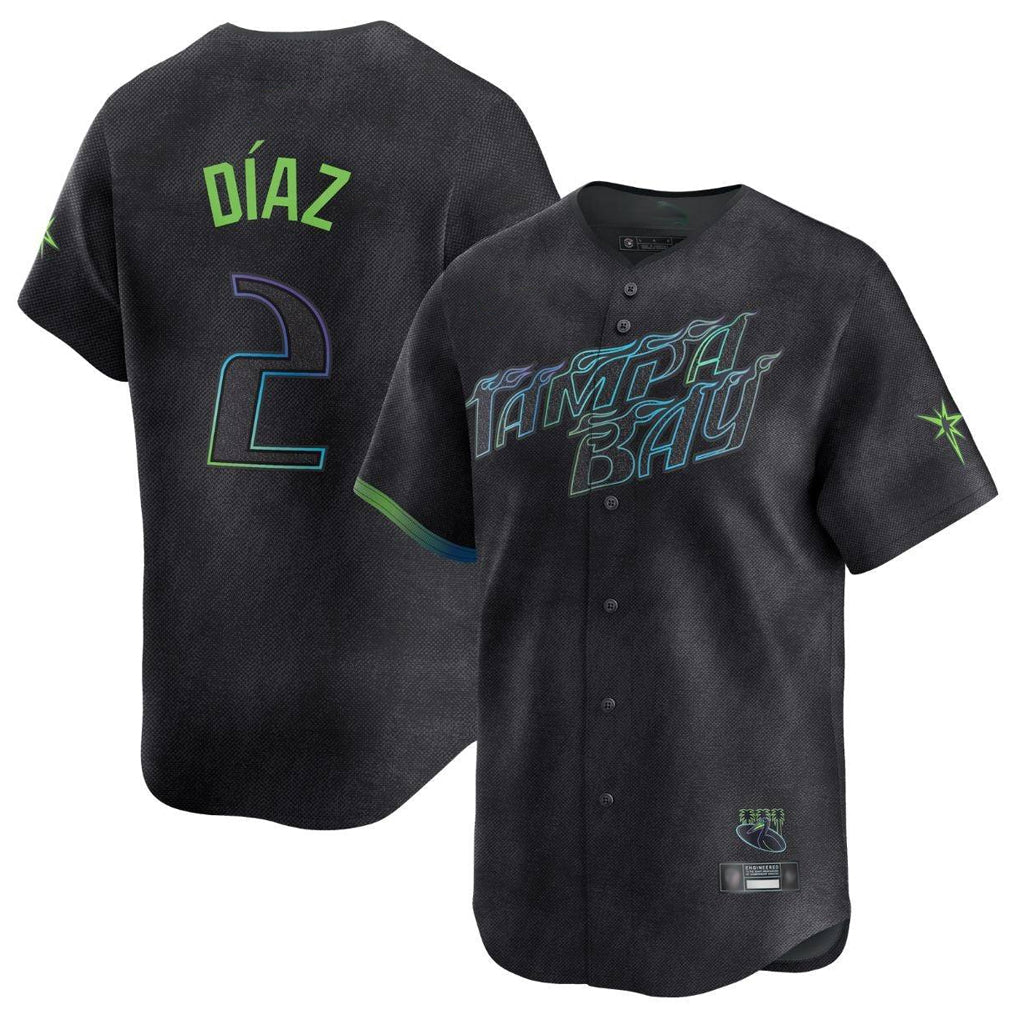 Punc TB.Rays #2 Yandy Diaz Player Black City Connect Home Limited Stitched Jerseys