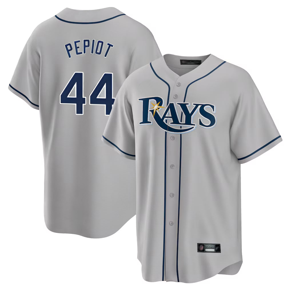 Punc TB.Rays #44 Ryan Pepiot Player Gray Home Limited Stitched Jerseys