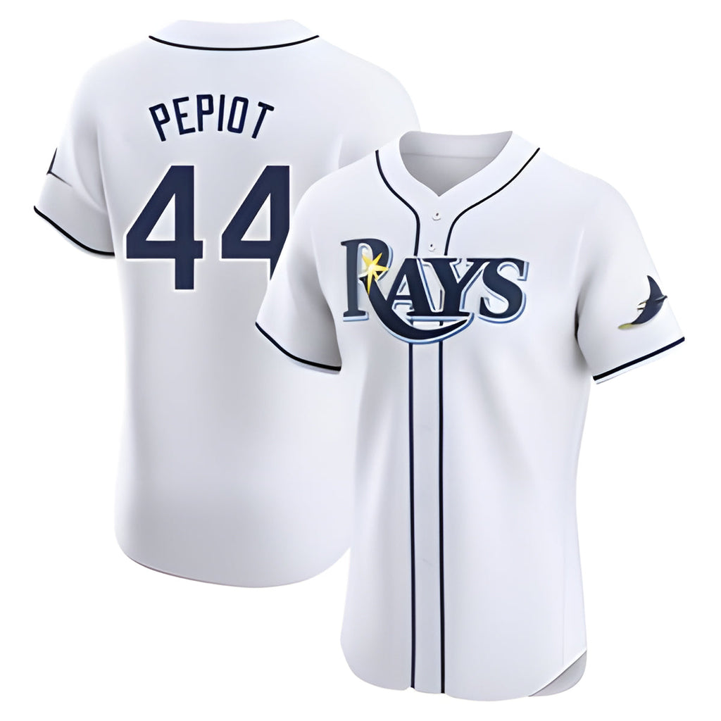 Punc TB.Rays #44 Ryan Pepiot Player White Home Limited Elite Stitched Jerseys