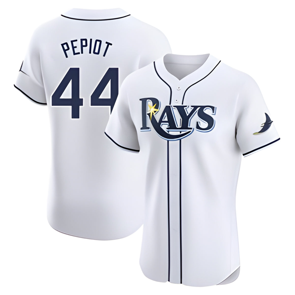 Punc TB.Rays #44 Ryan Pepiot Player White Home Limited Elite Stitched Jerseys