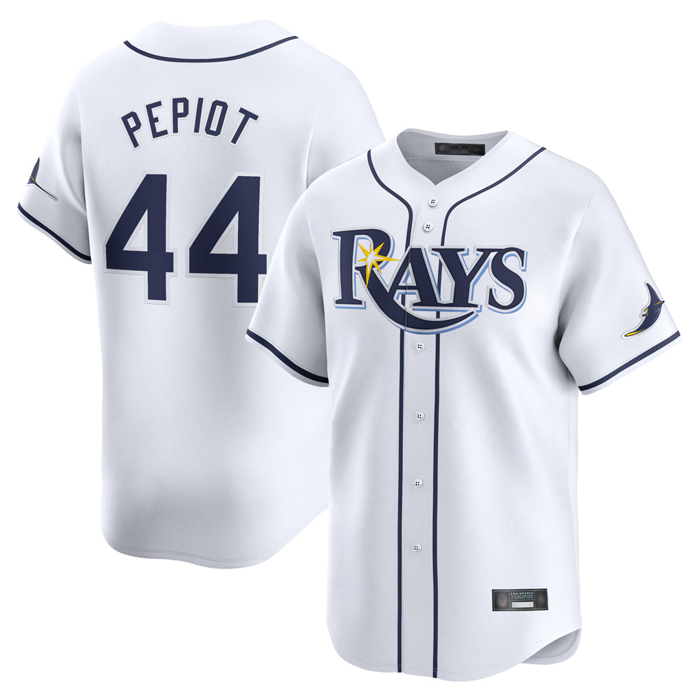 Punc TB.Rays #44 Ryan Pepiot Player White Home Limited Stitched Jerseys
