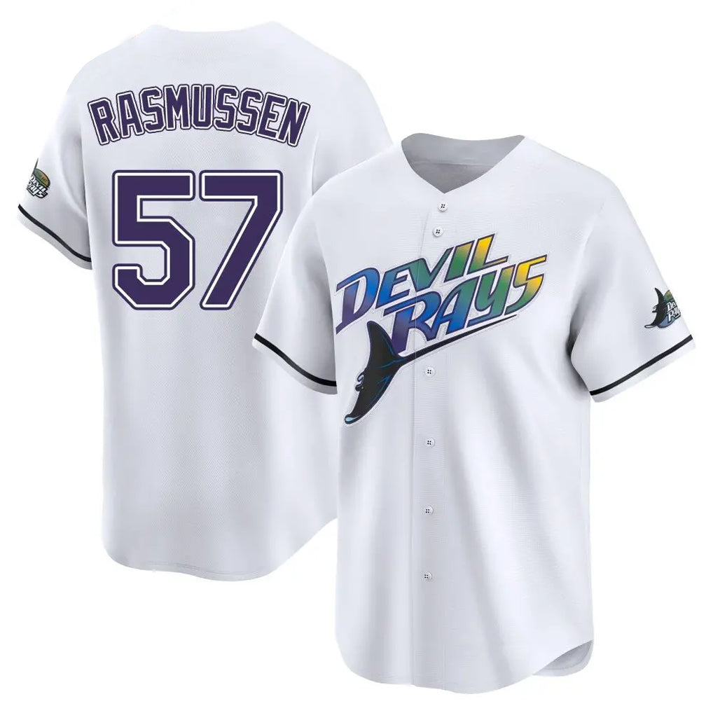 Punc TB.Rays #57 Drew Rasmussen Player White City Connect Home Stitched Jerseys