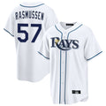 Punc TB.Rays #57 Drew Rasmussen Player White Home Game Stitched Jerseys