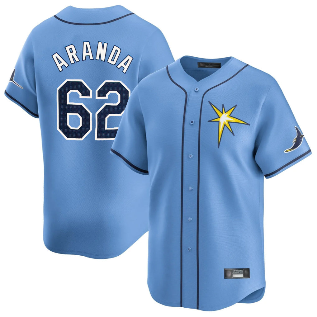 Punc TB.Rays #62 Jonathan Aranda Player Light Blue Home Limited Stitched Jerseys