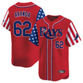 Punc TB.Rays #62 Jonathan Aranda Player Red 2025 Independence Day Vapor Premier Limited Stitched Jerseys