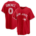 Punc T.Blue Jays #0 Andres Gimenez Player Red Home Game Stitched Jerseys