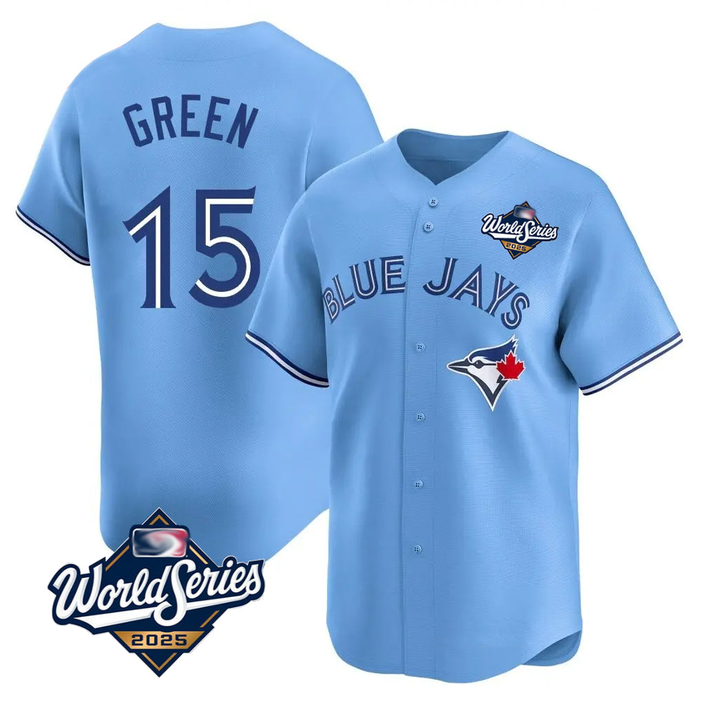Punc T.Blue Jays #15 Chad Green Player Blue 2025 World Series Game Stitched Jerseys