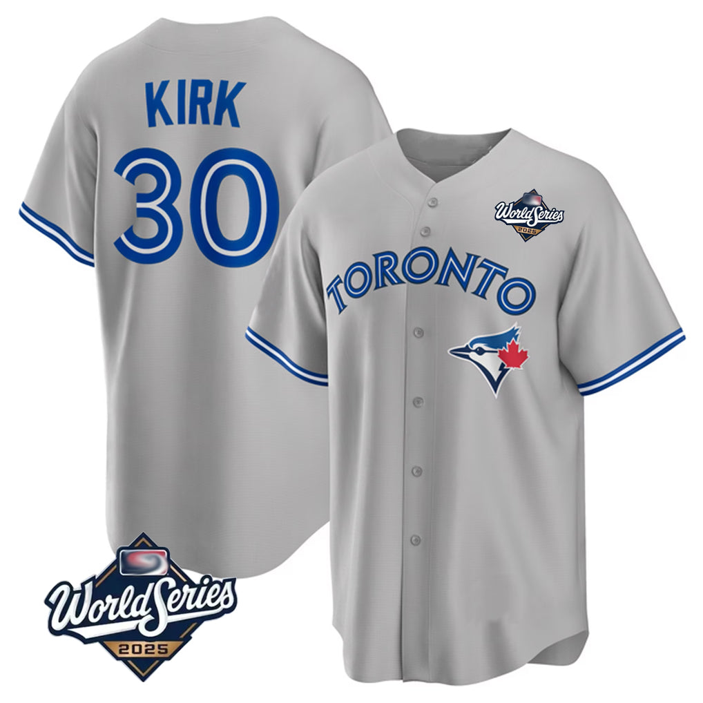 Punc T.Blue Jays #30 Alejandro Kirk Player Gray 2025 World Series Limited Stitched Jerseys