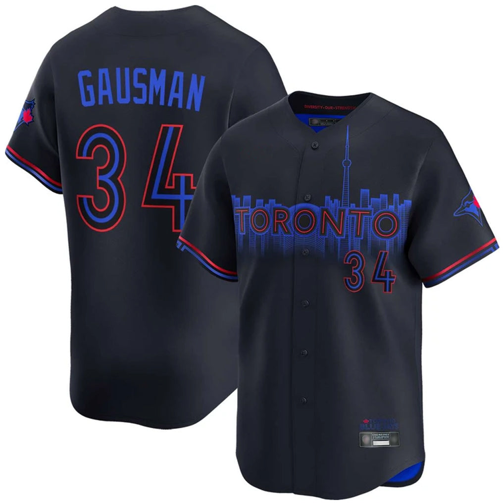 Punc T.Blue Jays #34 Kevin Gausman Player Black City Connect Stitched Jerseys