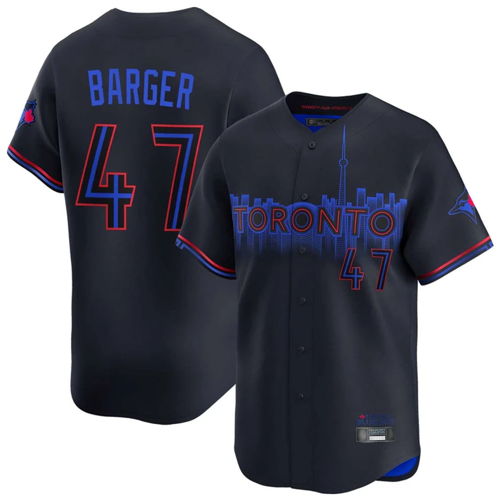Punc T.Blue Jays #47 Addison Barger Player Black&Blue City Connect Limited Stitched Jerseys