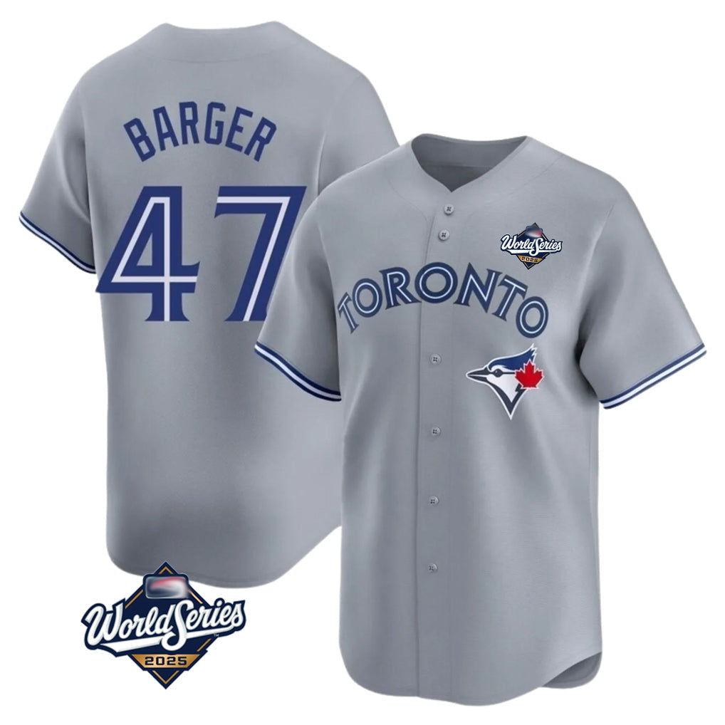 Punc T.Blue Jays #47 Addison Barger Player Gray 2025 World Series Stitched Jerseys