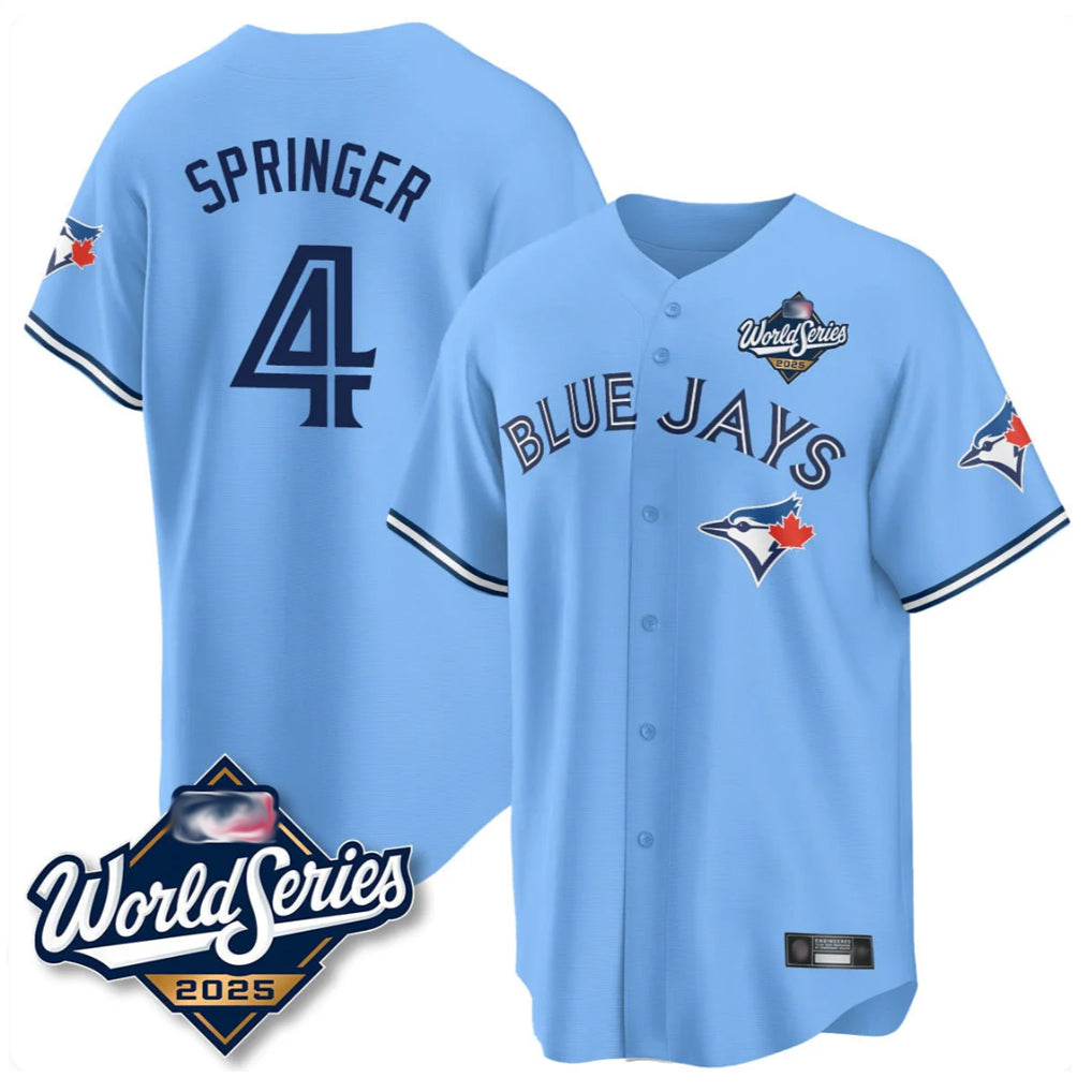 Punc T.Blue Jays #4 George Springer Player Blue 2025 World Series Limited Stitched Jerseys