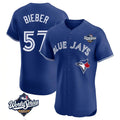 Punc T.Blue Jays #57 Shane Bieber Player Royal 2025 World Series Elite All Stitched Jerseys