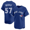 Punc T.Blue Jays #57 Shane Bieber Player Royal Home Stitched Jerseys
