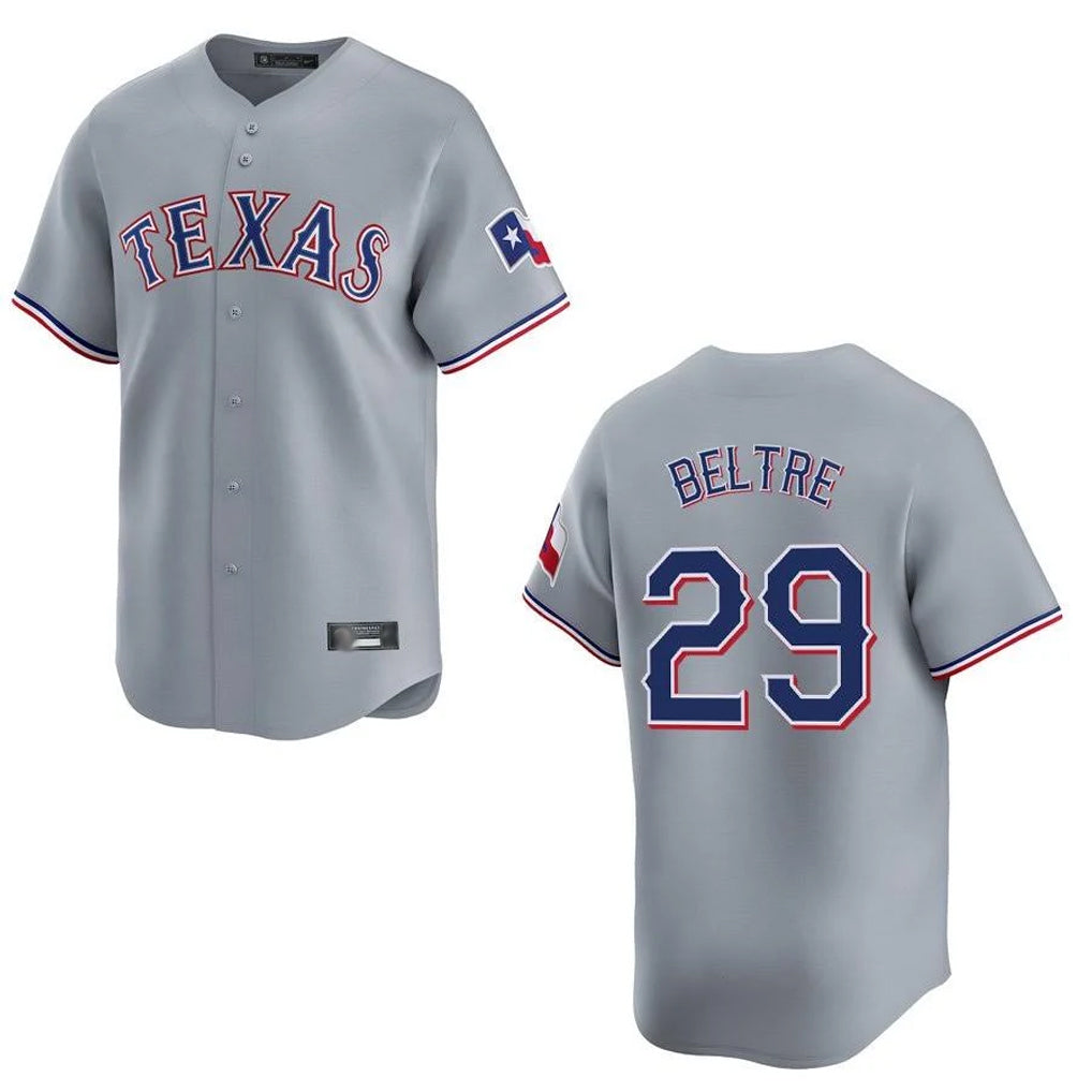 Punc T.Rangers #29 Adrian Beltre Player Gray Home Limited Stitched Jerseys