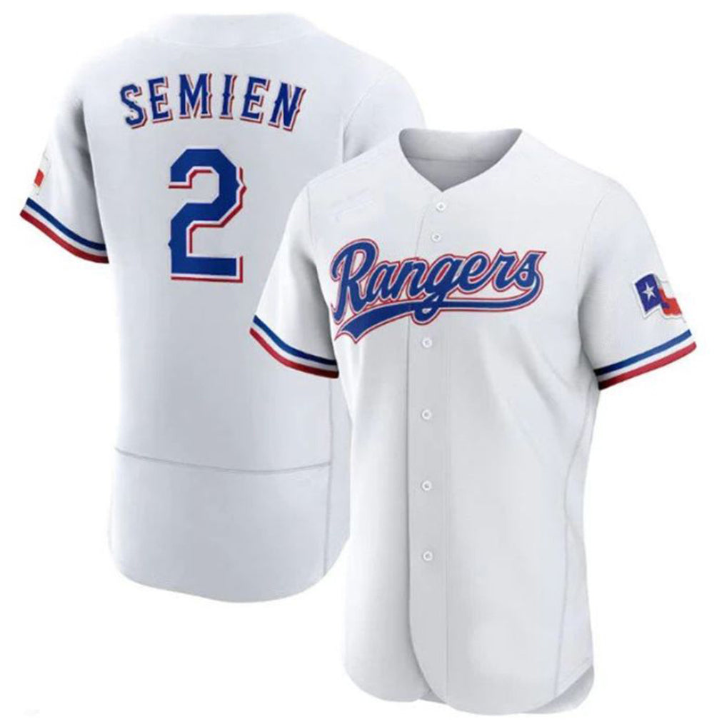 Punc T.Rangers #2 Marcus Semien Player Gold Collection Limited White Elite Stitched Jerseys
