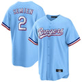 Punc T.Rangers #2 Marcus Semien Player Light Blue Replica Game Stitched Jerseys
