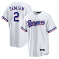 Punc T.Rangers #2 Marcus Semien Player White Replica Game Stitched Jerseys