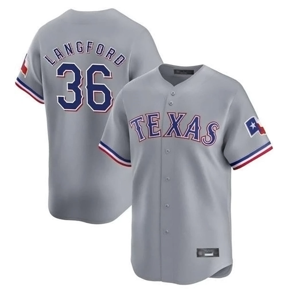 Punc T.Rangers #36 Wyatt Langford Player Gray Home Limited Stitched Jerseys