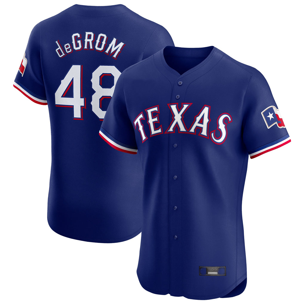 Punc T.Rangers #48 Jacob deGrom Player Royal Elite Home Limited Stitched Jerseys