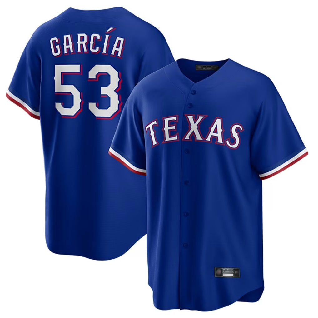 Punc T.Rangers #53 Adolis Garcia Player Royal Home Limited Game Stitched Jerseys