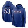 Punc T.Rangers #53 Adolis Garcia Player Royal Pullover Hoodie Stitched Jerseys