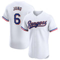 Punc T.Rangers #6 Josh Jung Player Gold Collection Elite Limited White Stitched Jerseys