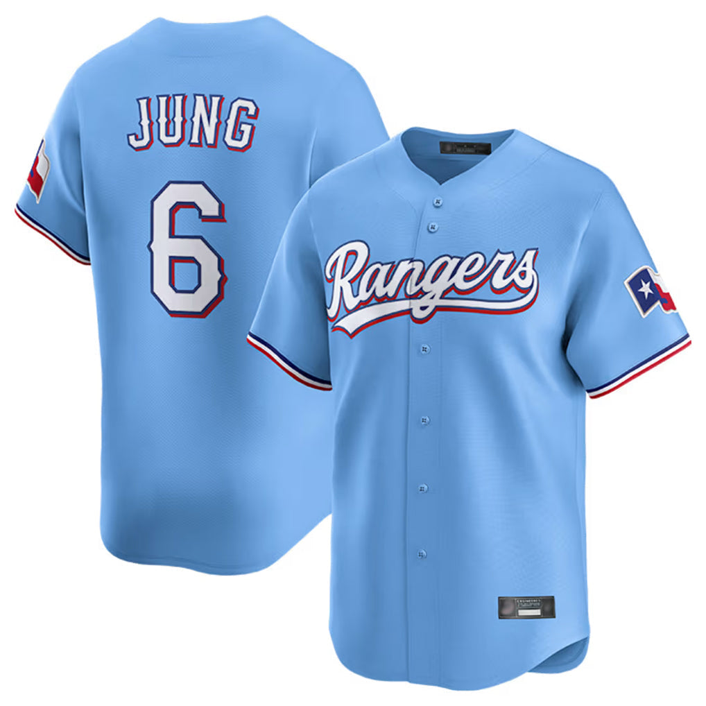 Punc T.Rangers #6 Josh Jung Player Light Blue Limited Home Stitched Jerseys