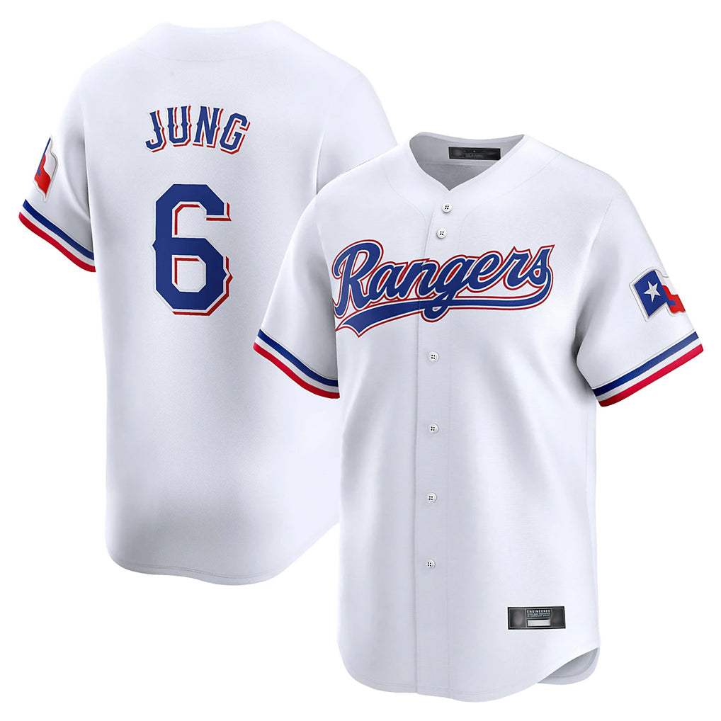 Punc T.Rangers #6 Josh Jung Player White&Blue Home Limited Stitched Jerseys