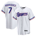 Punc T.Rangers #7 Ivan Rodriguez Player White Home Game Stitched Jerseys