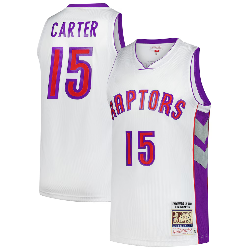 Punc T.Raptors #15 Vince Carter Mitchell & Ness White 2000 All-Star Game Authentic Jerseys