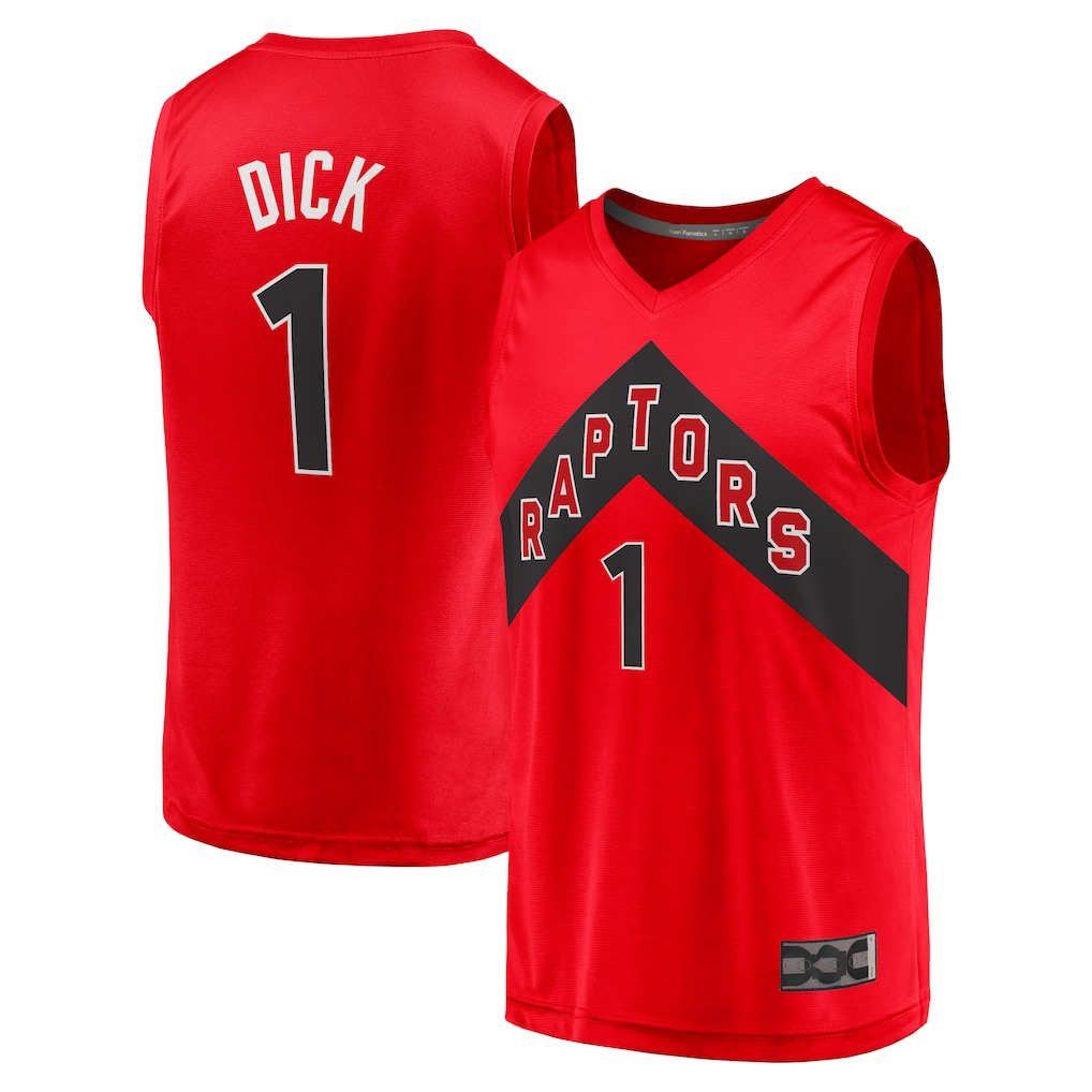 Punc T.Raptors #1 Gradey Dick Red Fast Break Player Jerseys - Icon Edition