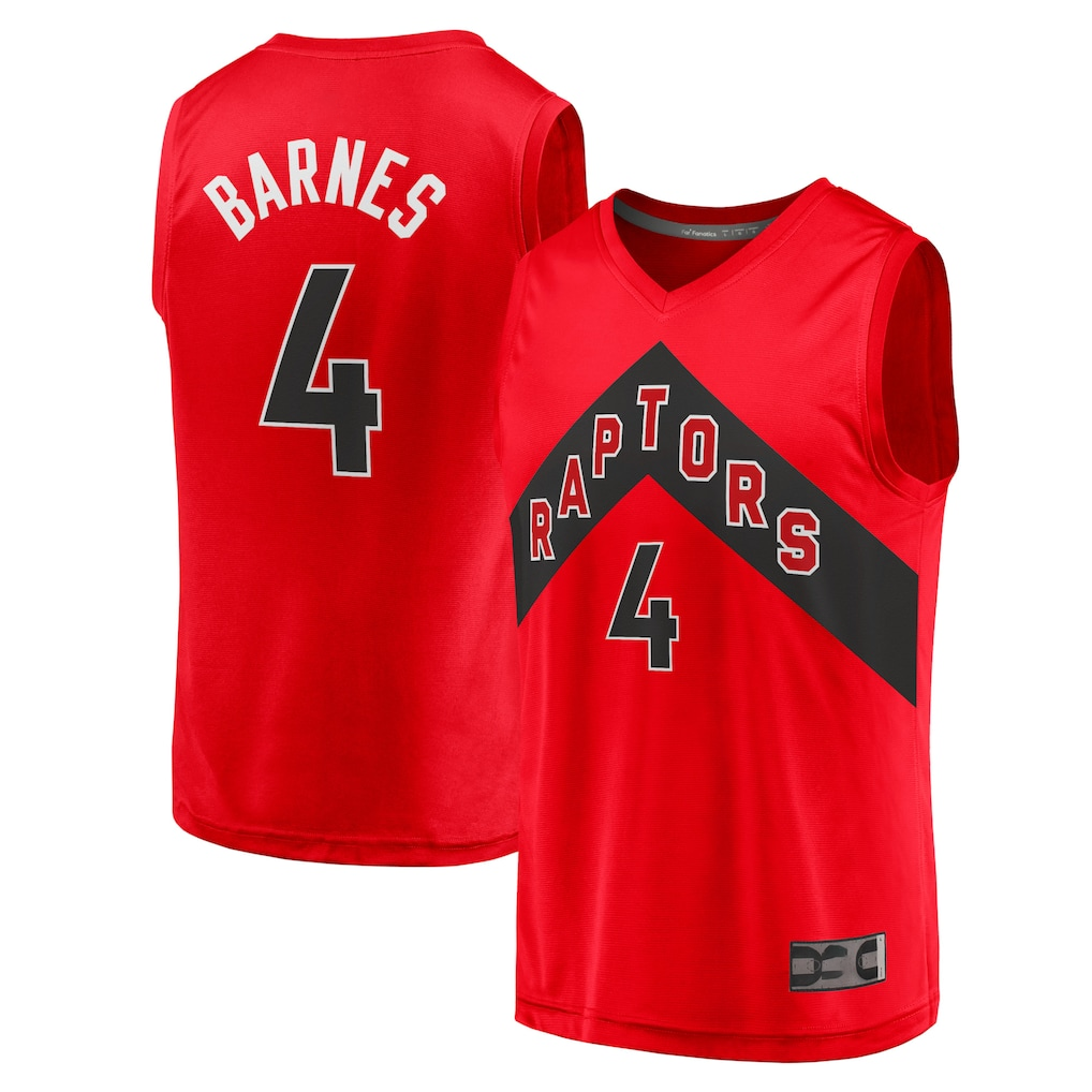 Punc T.Raptors #4 Scottie Barnes Red Fast Break Replica Jerseys - Icon Edition
