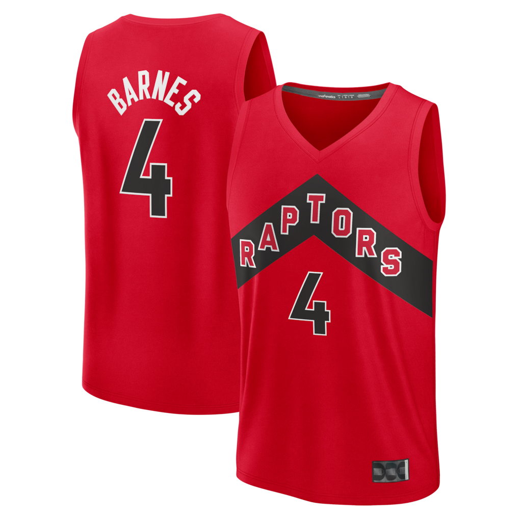 Punc T.Raptors #4 Scottie Barnes Red Fast Break Replica Jerseys - Icon Edition