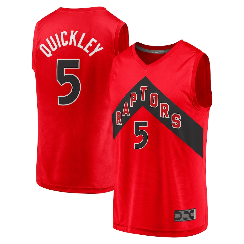 Punc T.Raptors #5 Immanuel Quickley Red Fast Break Player Jerseys - Icon Edition