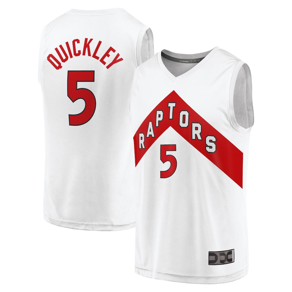Punc T.Raptors #5 Immanuel Quickley White Fast Break Player Jerseys - Association Edition