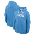 Punc T.Titans Light Blue LOGO Pullover Hoodies Home Game Blank Player Stitched Jerseys