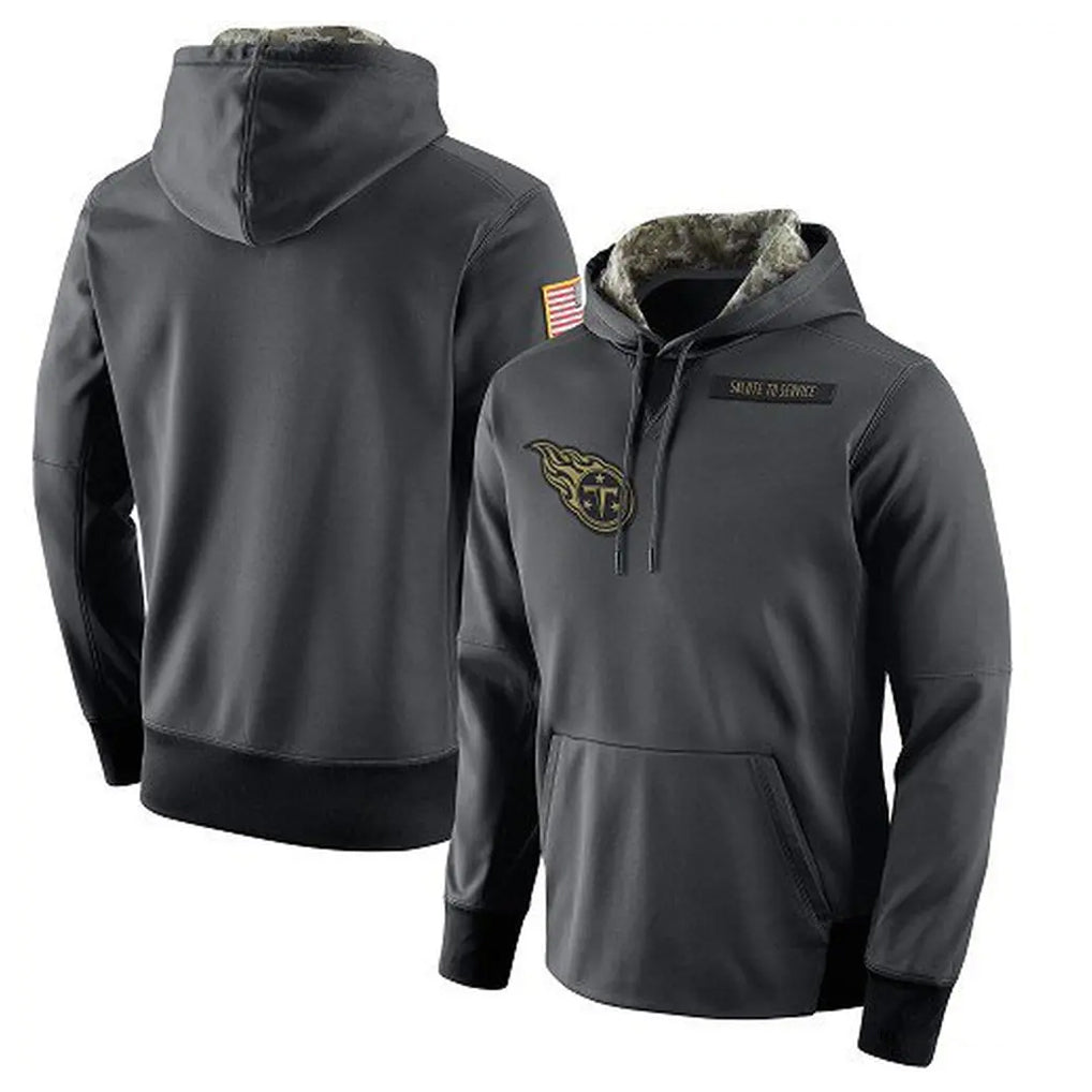 Punc T.Titans Light Gray Pullover Hoodies Home Game Blank Player Stitched Jerseys