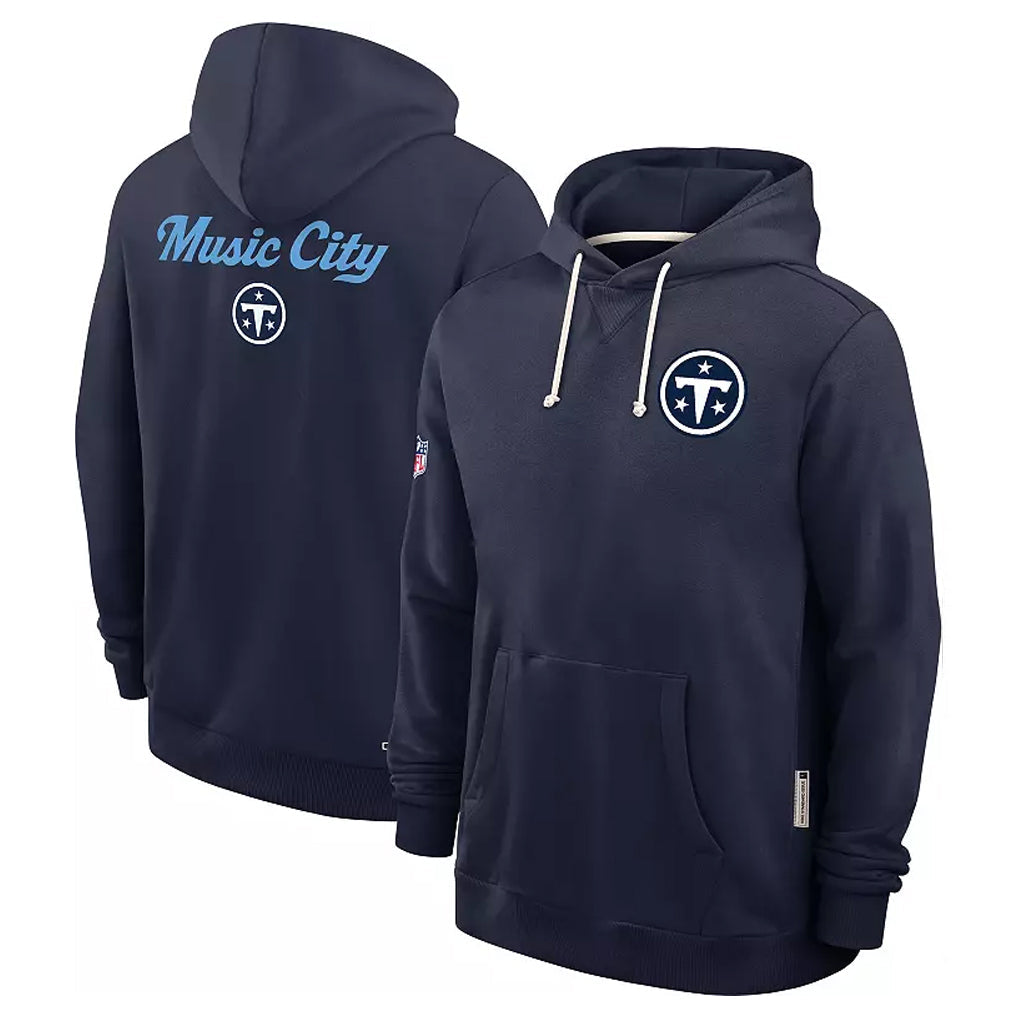 Punc T.Titans Navy Pullover Hoodies Home Game Blank Player Stitched Jerseys