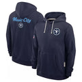 Punc T.Titans Navy Pullover Hoodies Home Game Blank Player Stitched Jerseys