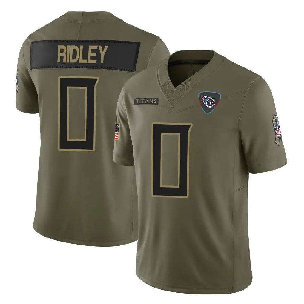 Punc T.Titans #0 Calvin Ridley Player Olive Limited 2025 Salute to Service Home Game Stitched Jerseys