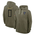 Punc T.Titans #0 Calvin Ridley Player Olive Salute to Service Hoodies Home Game Stitched Jerseys