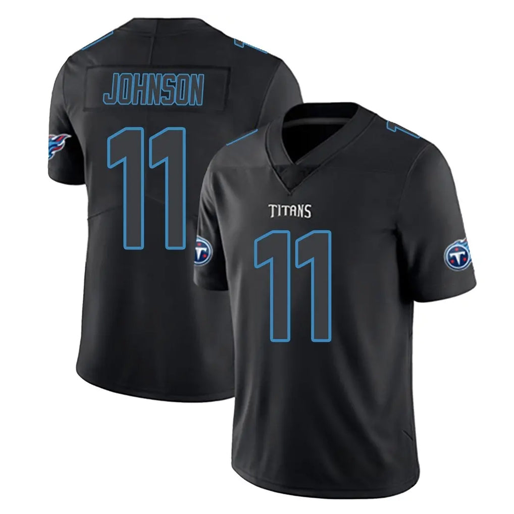Punc T.Titans #11 Jermaine Johnson II Player Black Impact Limited Home Game Stitched Jerseys