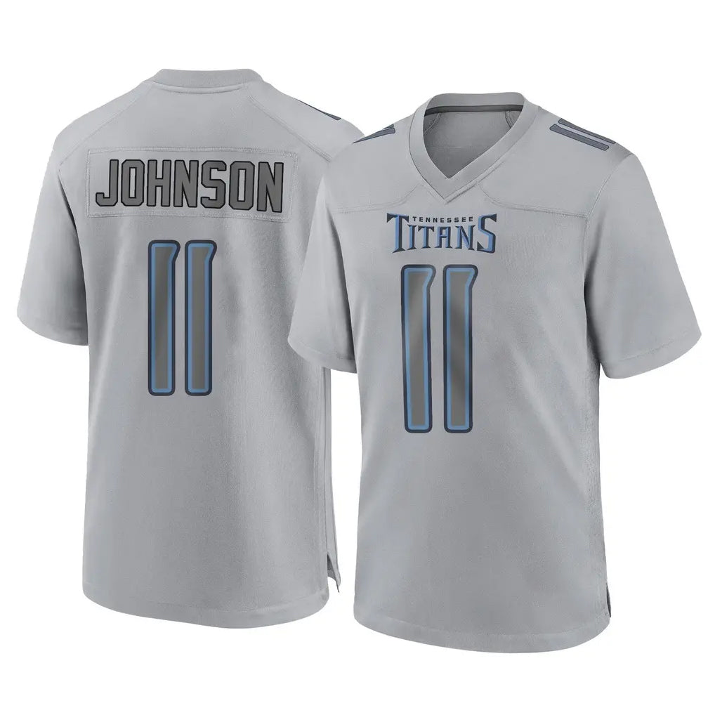 Punc T.Titans #11 Jermaine Johnson II Player Gray Atmosphere Fashion Home Game Stitched Jerseys