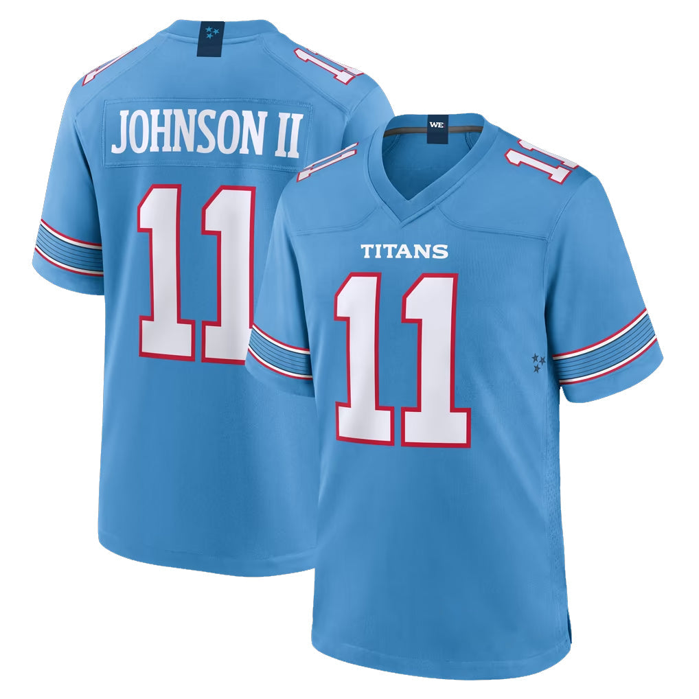 Punc T.Titans #11 Jermaine Johnson II Player Light Blue 2026 Game Home Stitched Jerseys