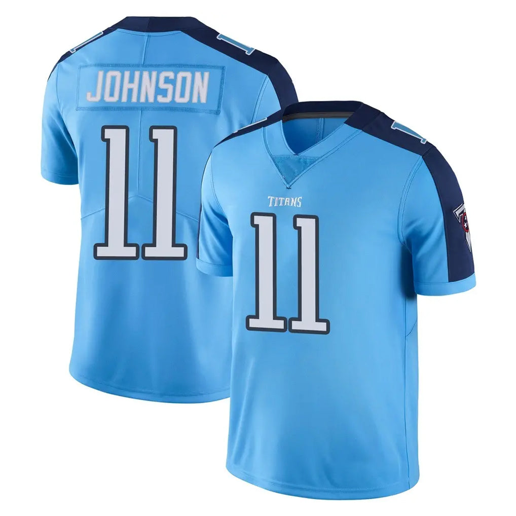 Punc T.Titans #11 Jermaine Johnson II Player Light Blue Limited Color Rush Home Game Stitched Jerseys